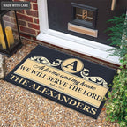 Luvingrace M86 Luxury Monogram Collection As For My House Personalized Doormat