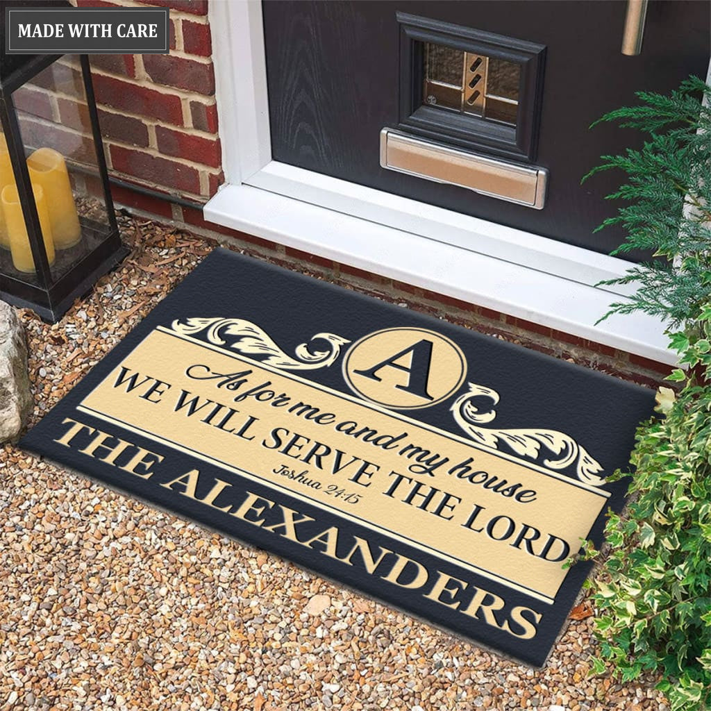 Luvingrace M86 Luxury Monogram Collection As For My House Personalized Doormat