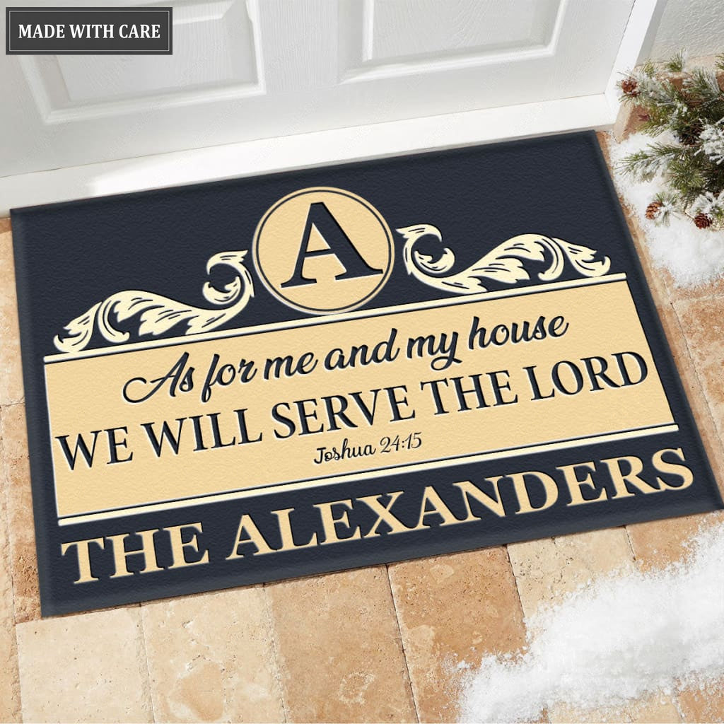 Luvingrace M86 Luxury Monogram Collection As For My House Personalized Doormat