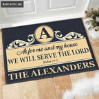 Luvingrace M86 Luxury Monogram Collection As For My House Personalized Doormat