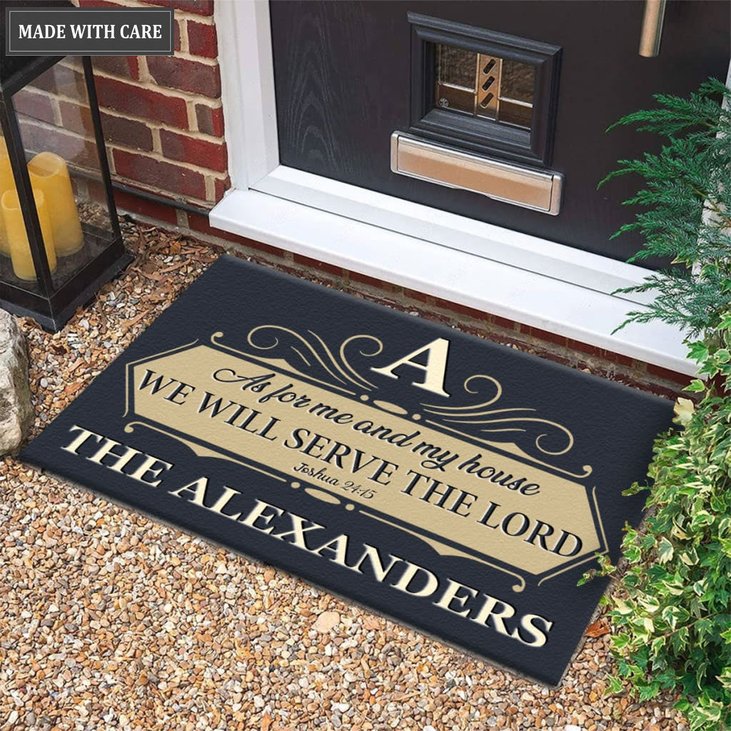 Luvingrace M90 Luxury Monogram Collection As For My House Personalized Doormat
