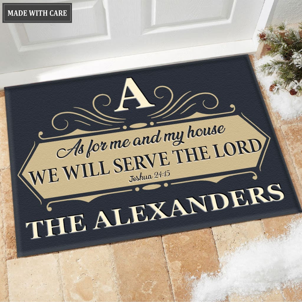 Luvingrace M90 Luxury Monogram Collection As For My House Personalized Doormat