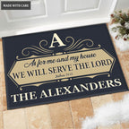 Luvingrace M90 Luxury Monogram Collection As For My House Personalized Doormat