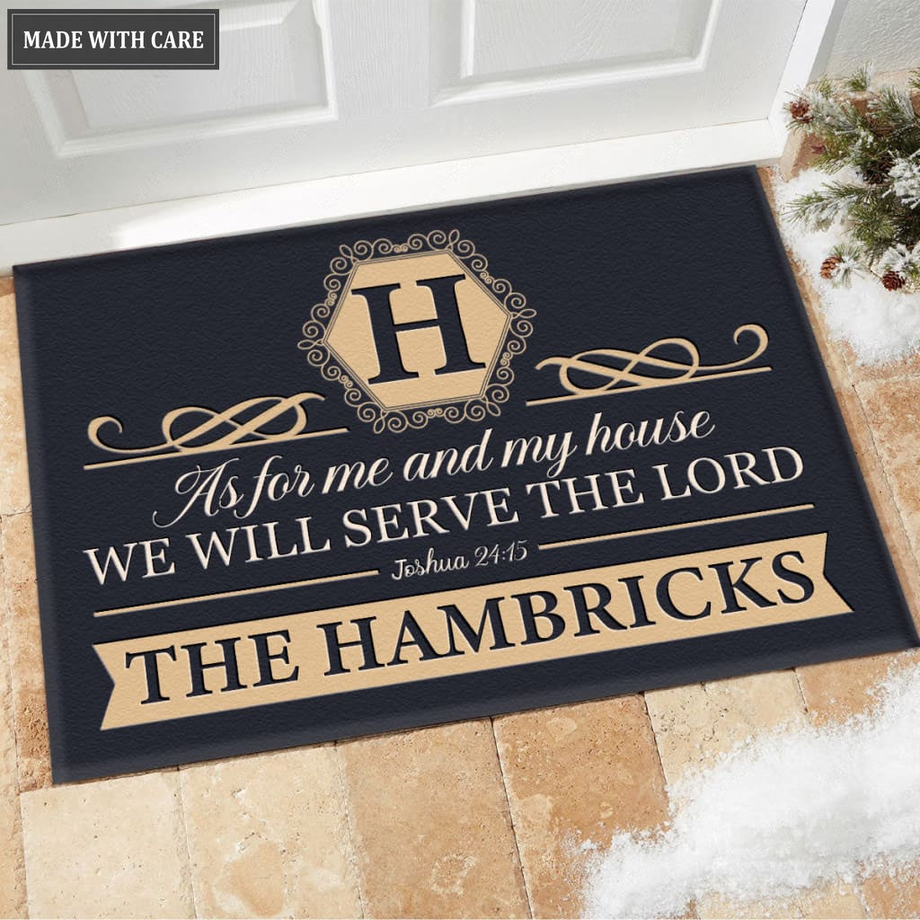 Luvingrace M91 Luxury Monogram Collection As For My House Personalized Doormat