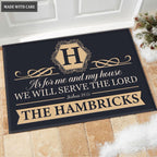 Luvingrace M91 Luxury Monogram Collection As For My House Personalized Doormat
