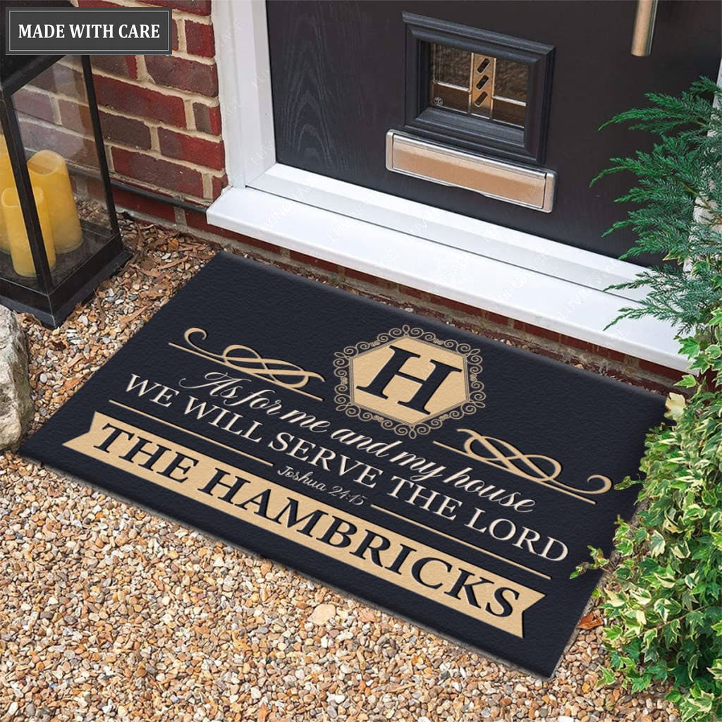 Luvingrace M91 Luxury Monogram Collection As For My House Personalized Doormat
