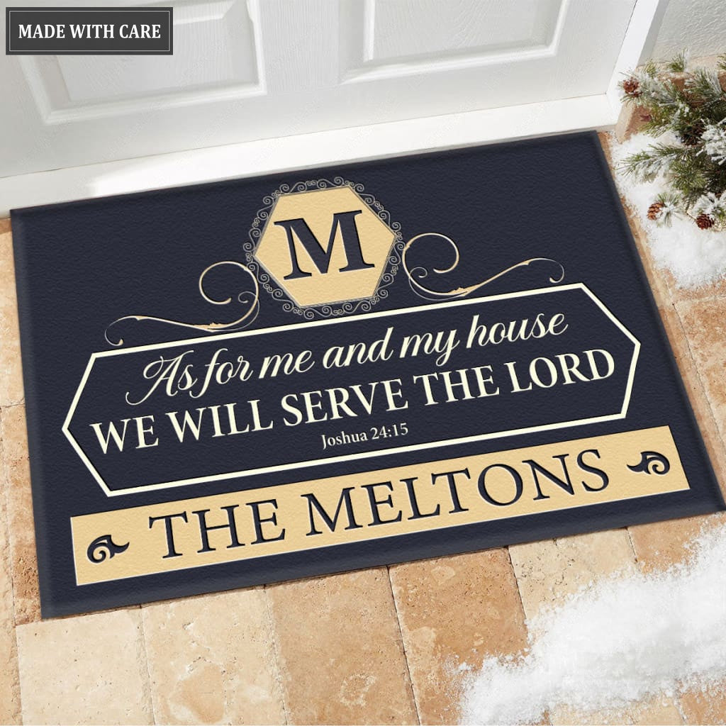 Luvingrace M92 Luxury Monogram Collection As For My House Personalized Doormat