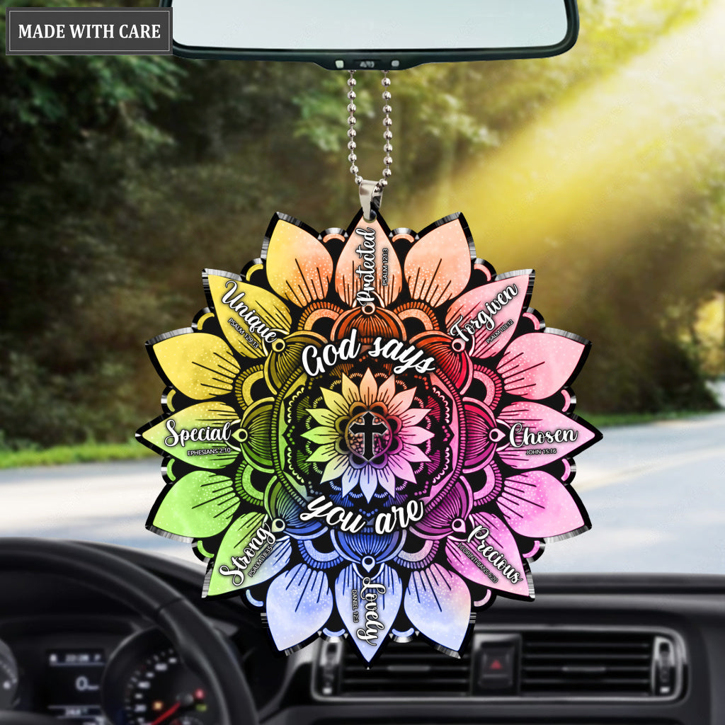 Colorful Sunflower You Are Chosen Ornament
