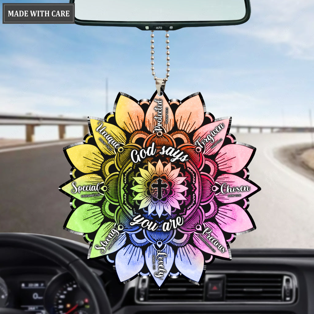 Colorful Sunflower You Are Chosen Ornament