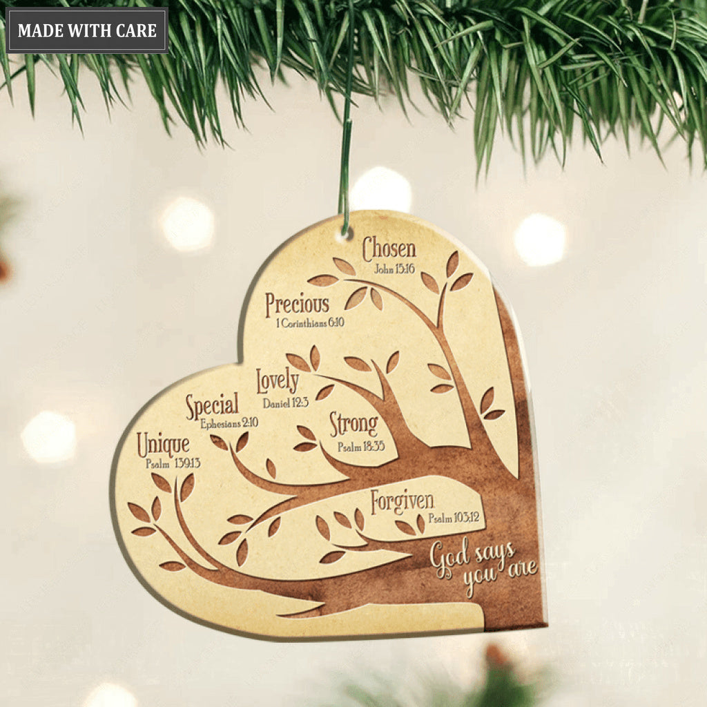 God Says You Are Tree Heart Ornament