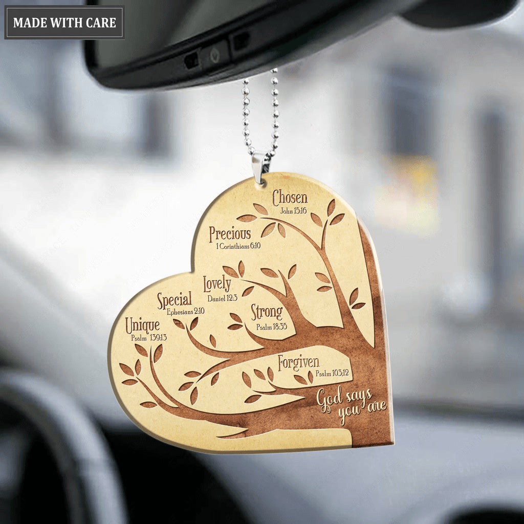 God Says You Are Tree Heart Ornament