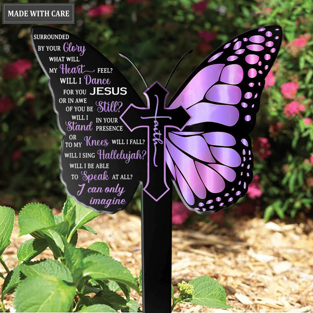 Purple Butterfly By Glory Plaque Stake