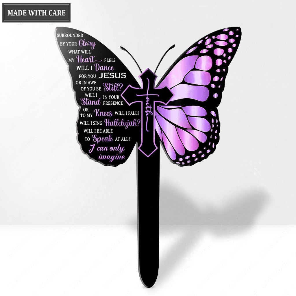 Purple Butterfly By Glory Plaque Stake