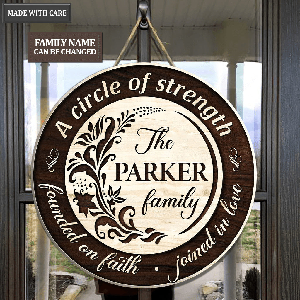 Personalized Founded On Faith Circle Sign