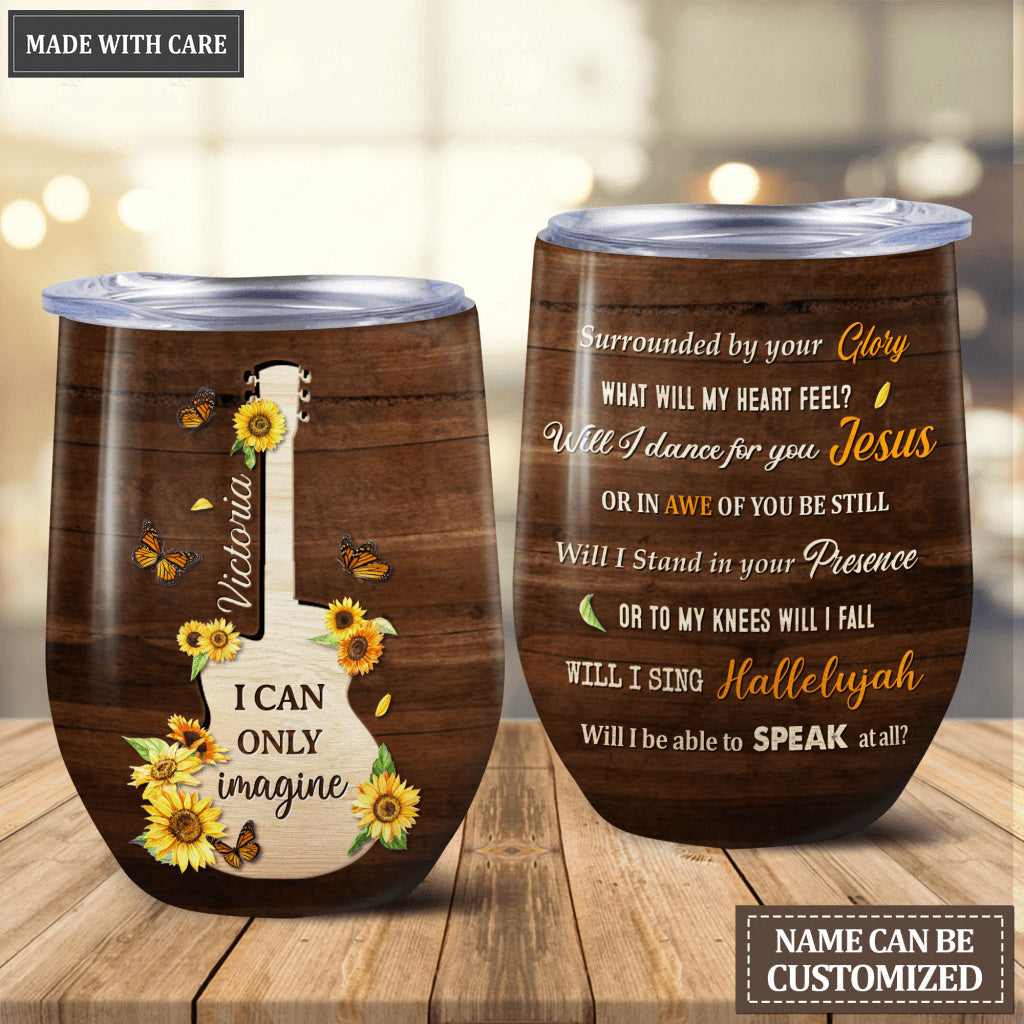 Sunflower Guitar Surrounded By Glory Wine Tumbler