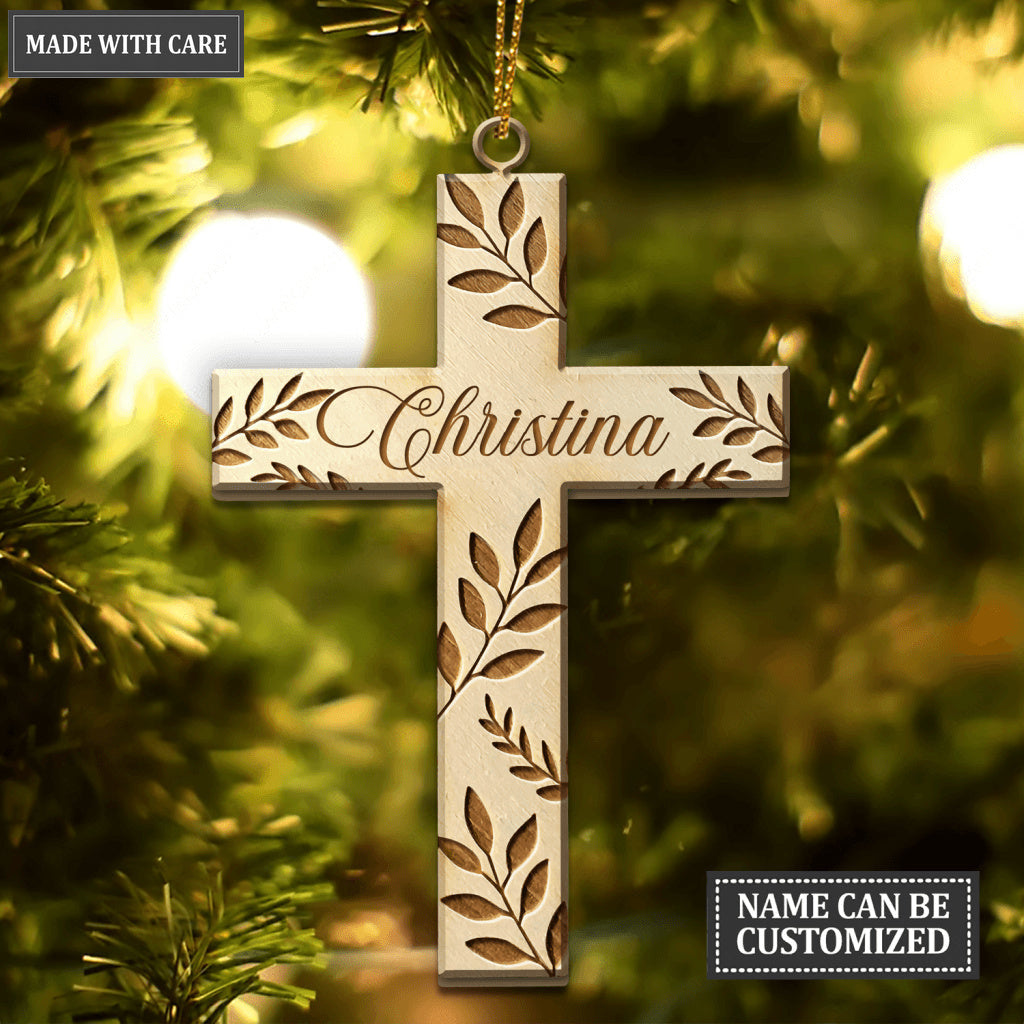 Personalized God Bless Our Home Cross Ornament