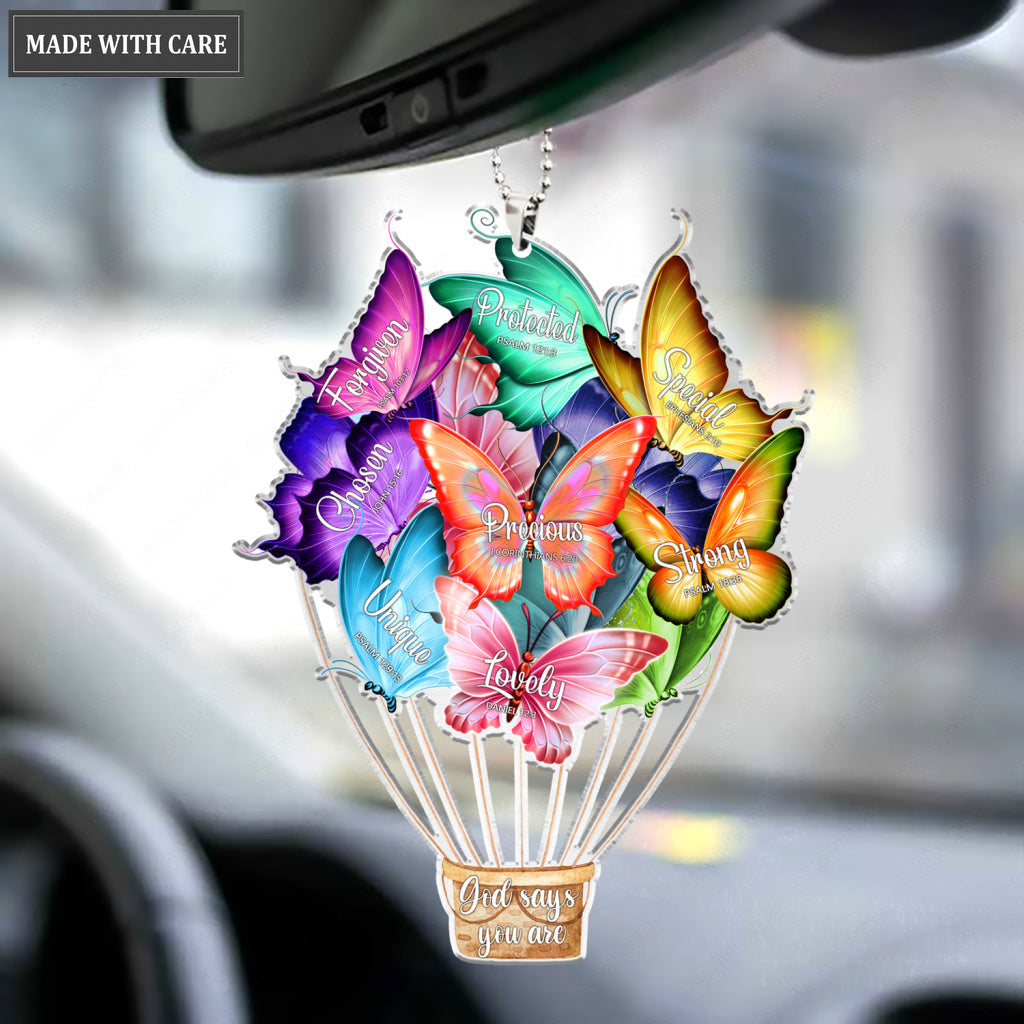 Rainbow Butterflies God Says You Are Ornament
