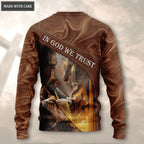 Horse Jesus In God We Trust Personalized Wool Sweatshirt