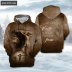 Jesus Cross Prayer Hand Let Your Faith Be Bigger Than Your Fear Hoodie