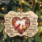 Red Heart Christmas Floral Cardinal I Can Only Imagine Wood Engraved Ornaments
