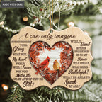 Red Heart Christmas Floral Cardinal I Can Only Imagine Wood Engraved Ornaments