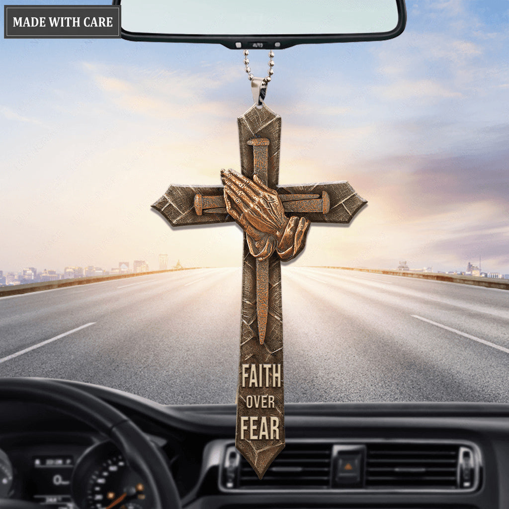 Faith Over Fear Pray Hands Ornament