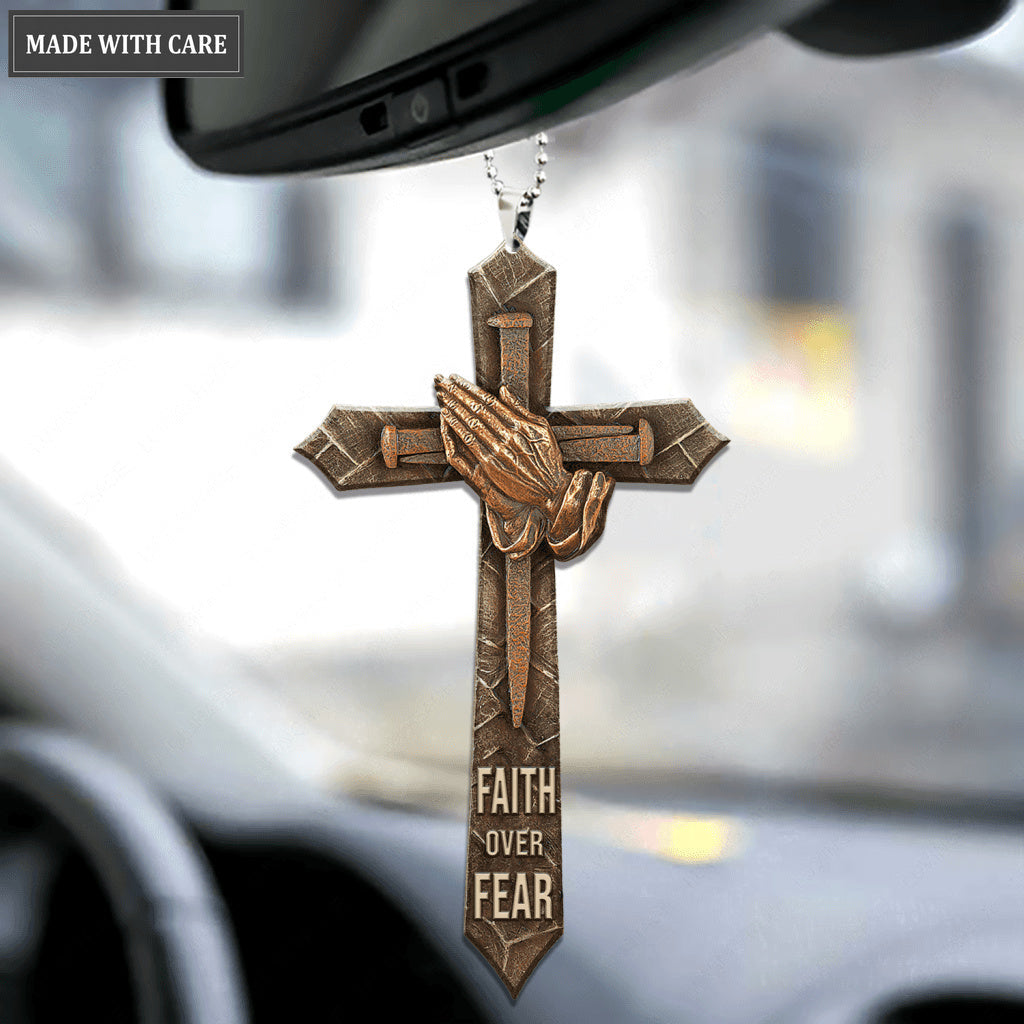 Faith Over Fear Pray Hands Ornament