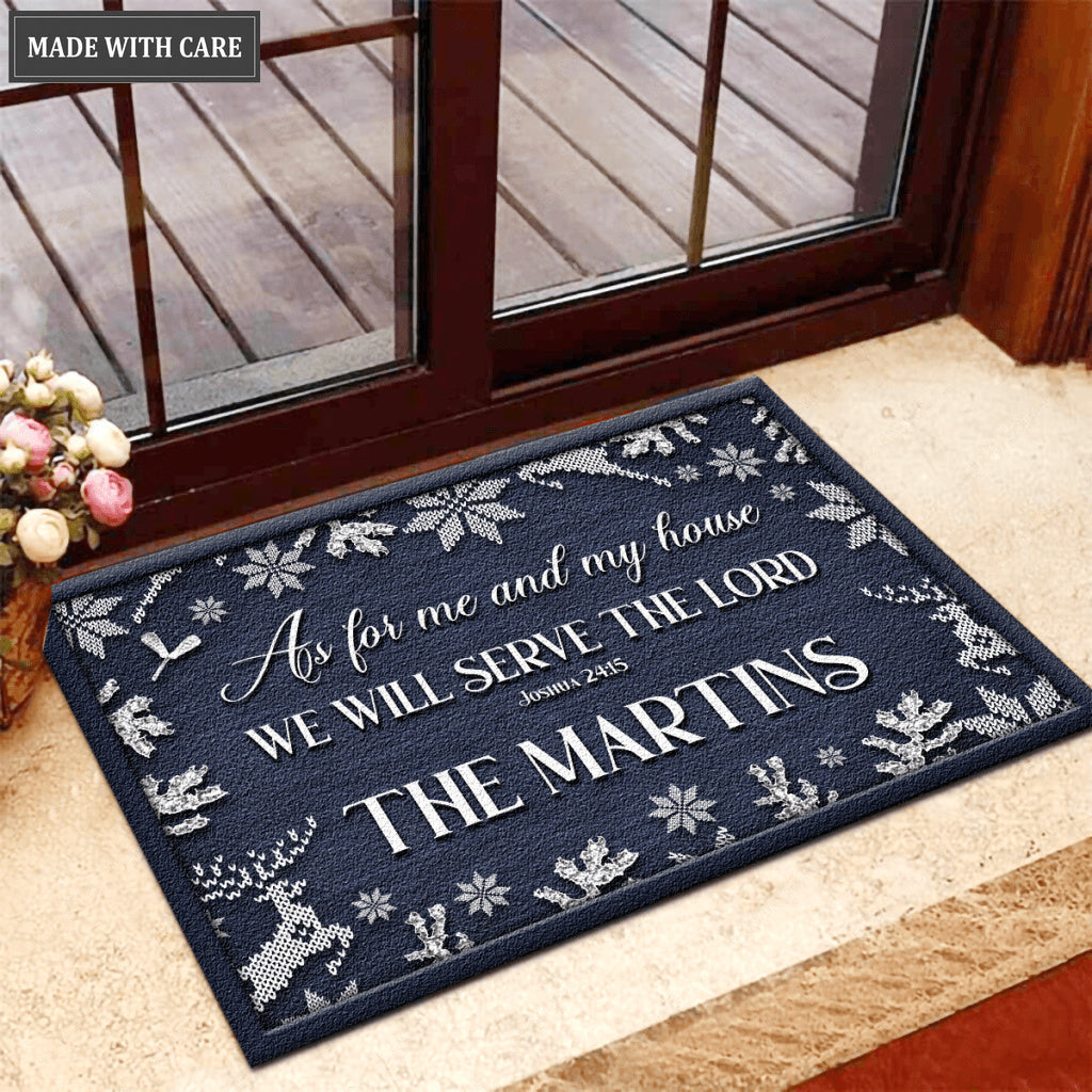 Navy Serve The Lord Doormat