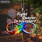 Printfamily M133 Dandelion Fight Cancer In All Colors Ornament