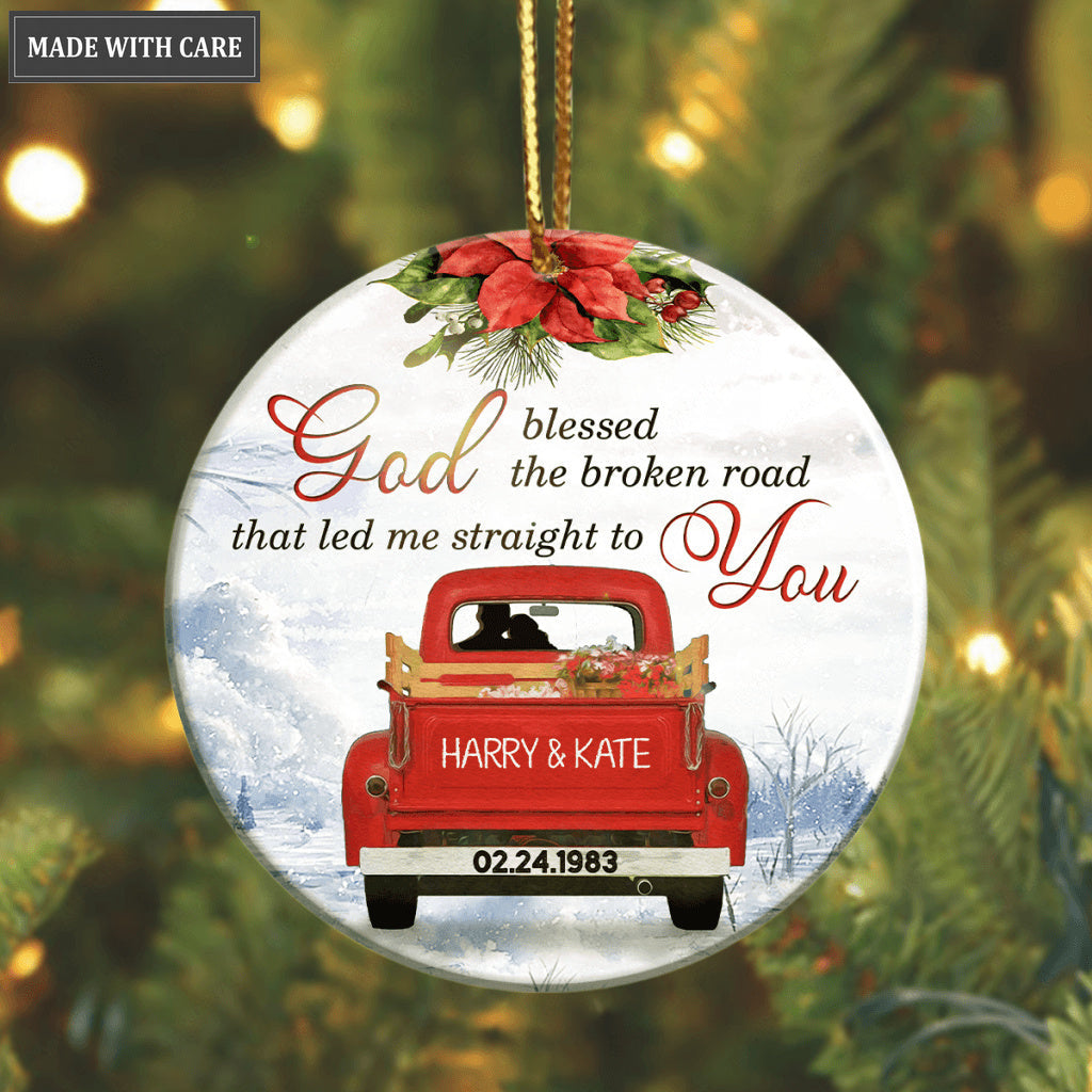 Personalized Love Couple Christmas God Blessed Ornament