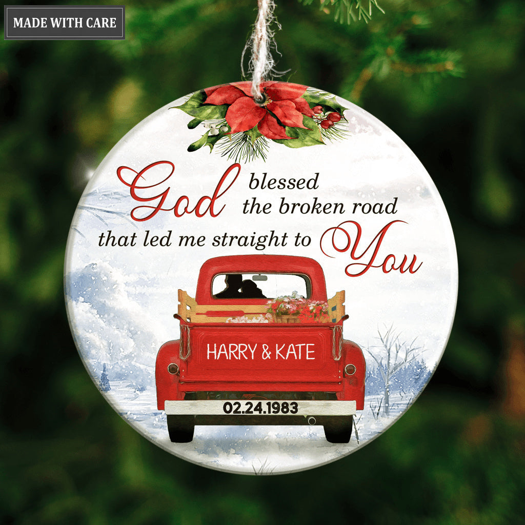 Personalized Love Couple Christmas God Blessed Ornament