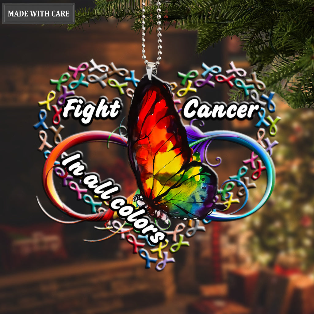 Luvingrace M135 Butterfly Fight Cancer In All Colors Ornament