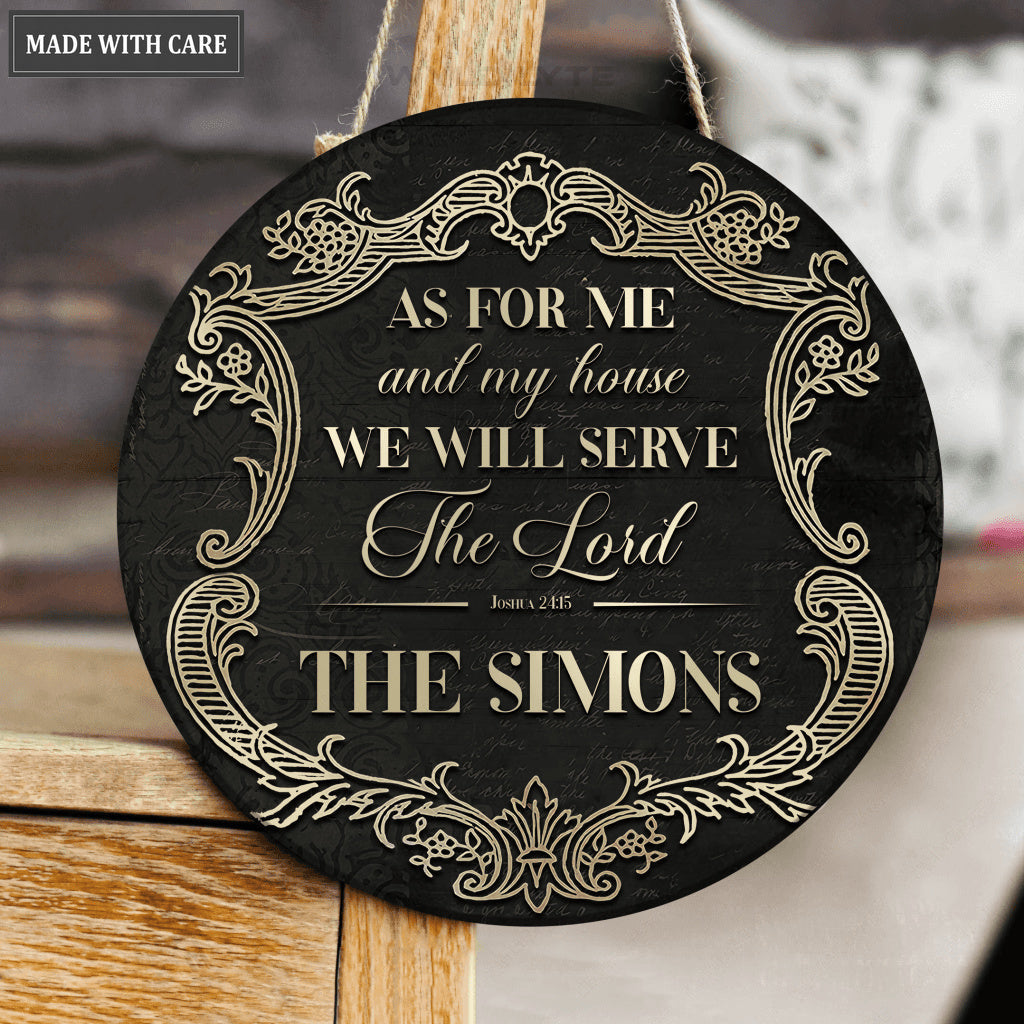Personalized Royal Circle Sign As For Me And My House We Will Serve The Lord