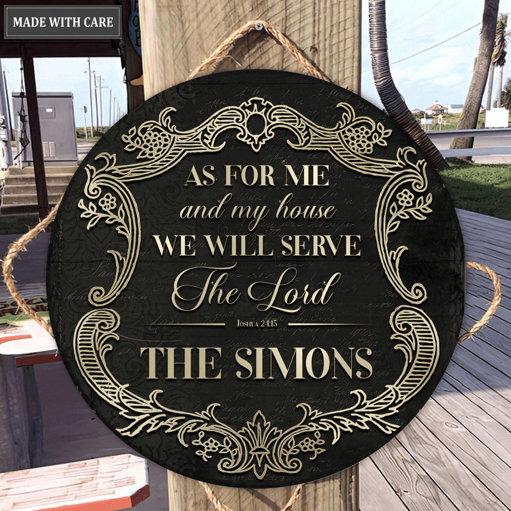 Personalized Royal Circle Sign As For Me And My House We Will Serve The Lord