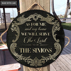 Personalized Royal Circle Sign As For Me And My House We Will Serve The Lord
