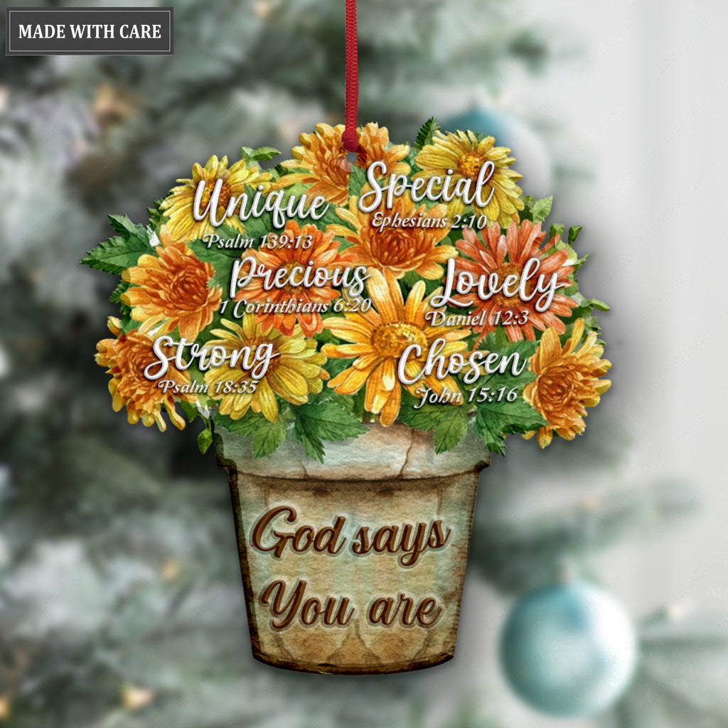 Sunflower Floral God Says You Are Ornament