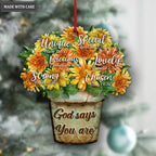 Sunflower Floral God Says You Are Ornament