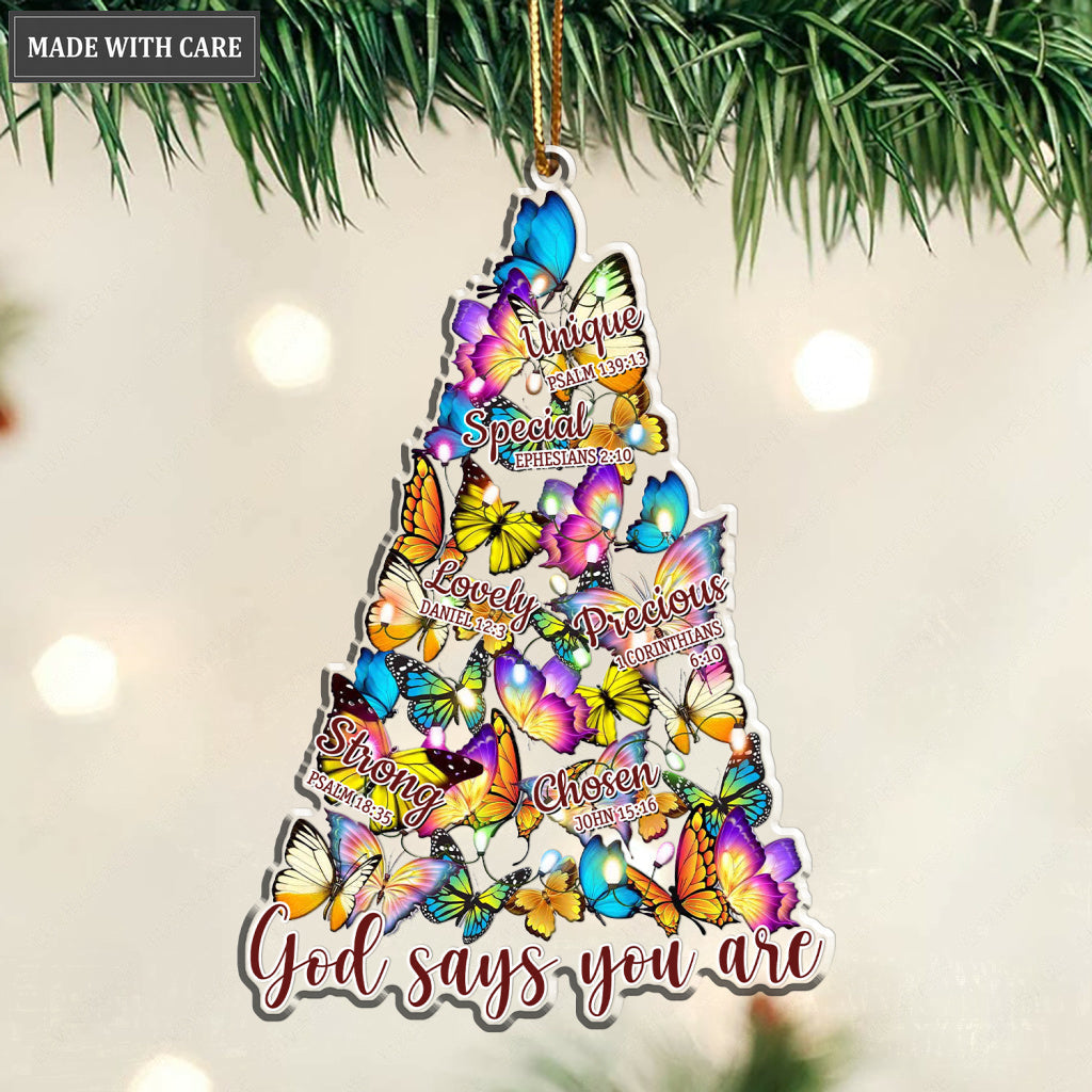 Rainbow Butterflies God Says You Are Ornament
