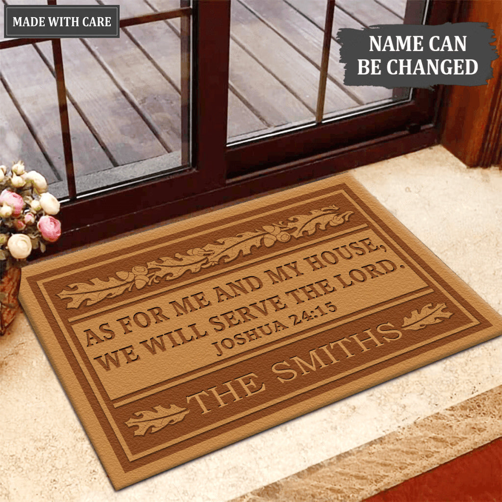 Vintage Christmas As For Me And My House Personalized Personalized Doormat