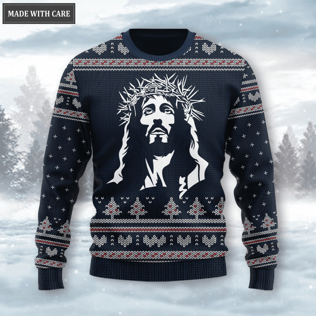 Christian God Wool Knitted Pattern Ugly Sweater