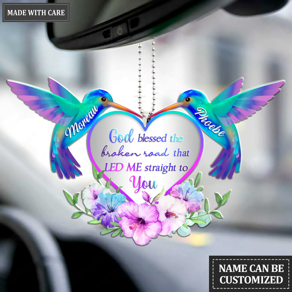 Tropical Hummingbird God Blessed Personalized Ornament