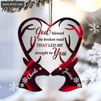 Deer Couple Heart God Blessed Personalized Ornament