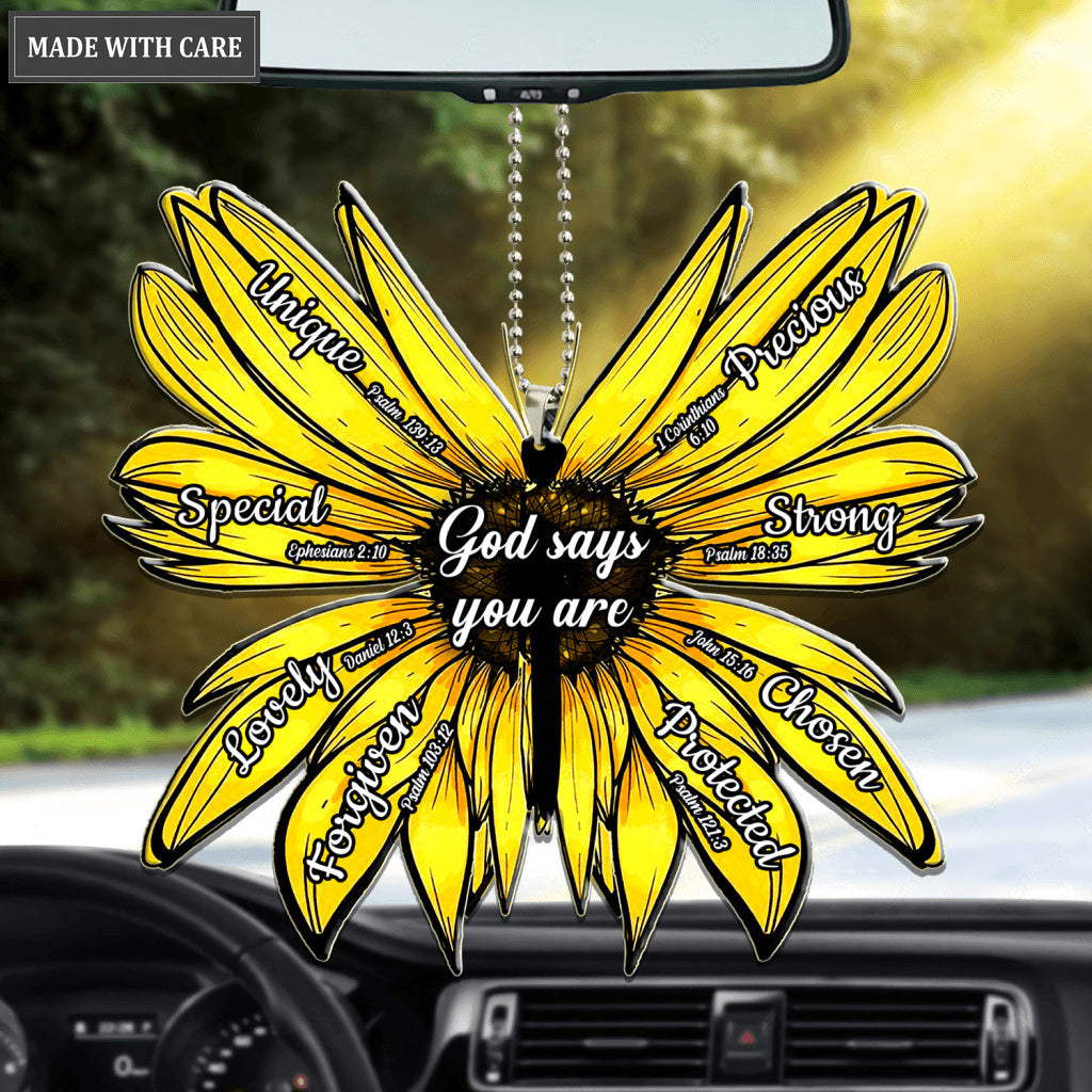 Sunflower Butterfly Wings God Says You Are Ornament