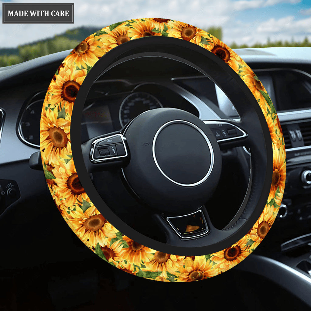 Beautiful Sunflower Steering Wheel Cover Car Accessories