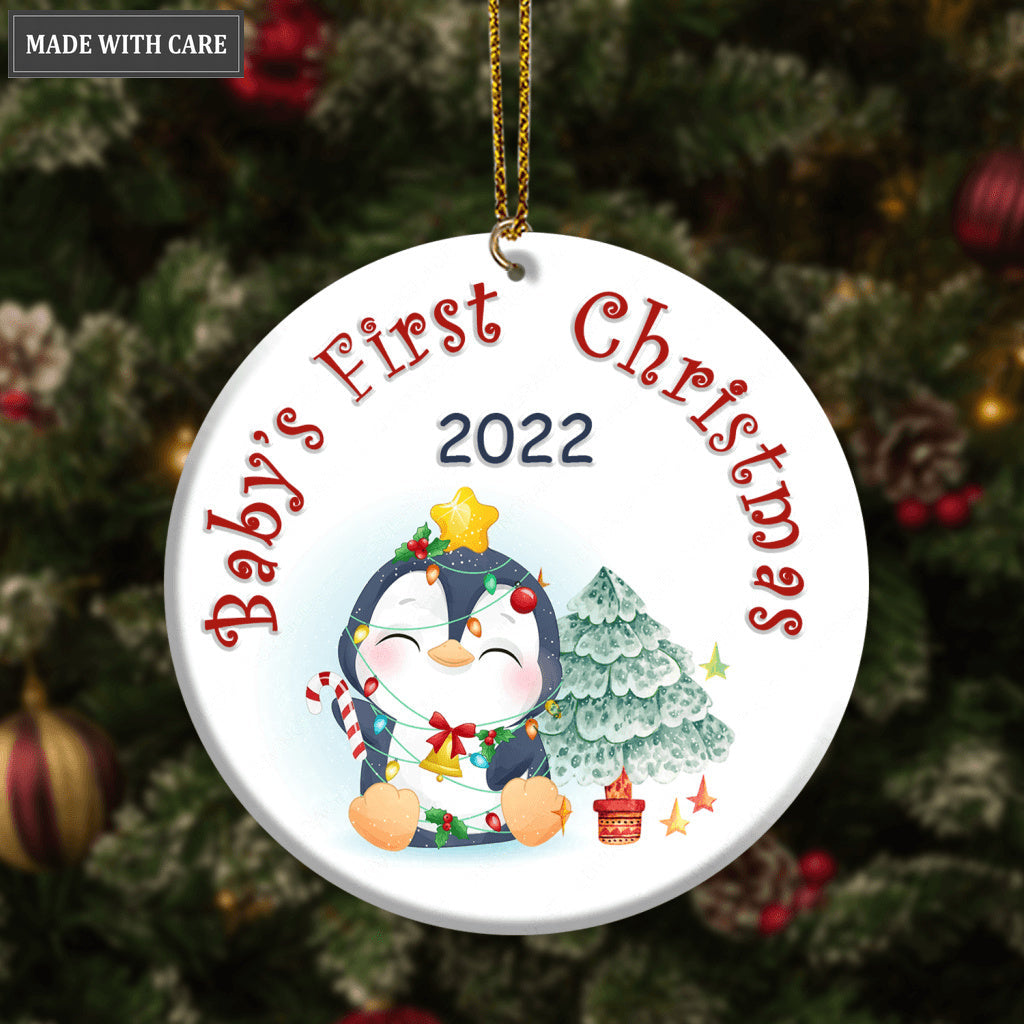 Christmas Baby Penguin First Christmas Personalized Ornament