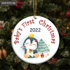 Christmas Baby Penguin First Christmas Personalized Ornament