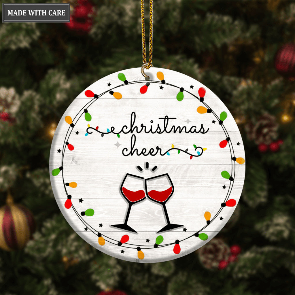 Christmas Cheer Lights And Champagne Ornament