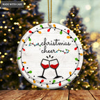 Christmas Cheer Lights And Champagne Ornament