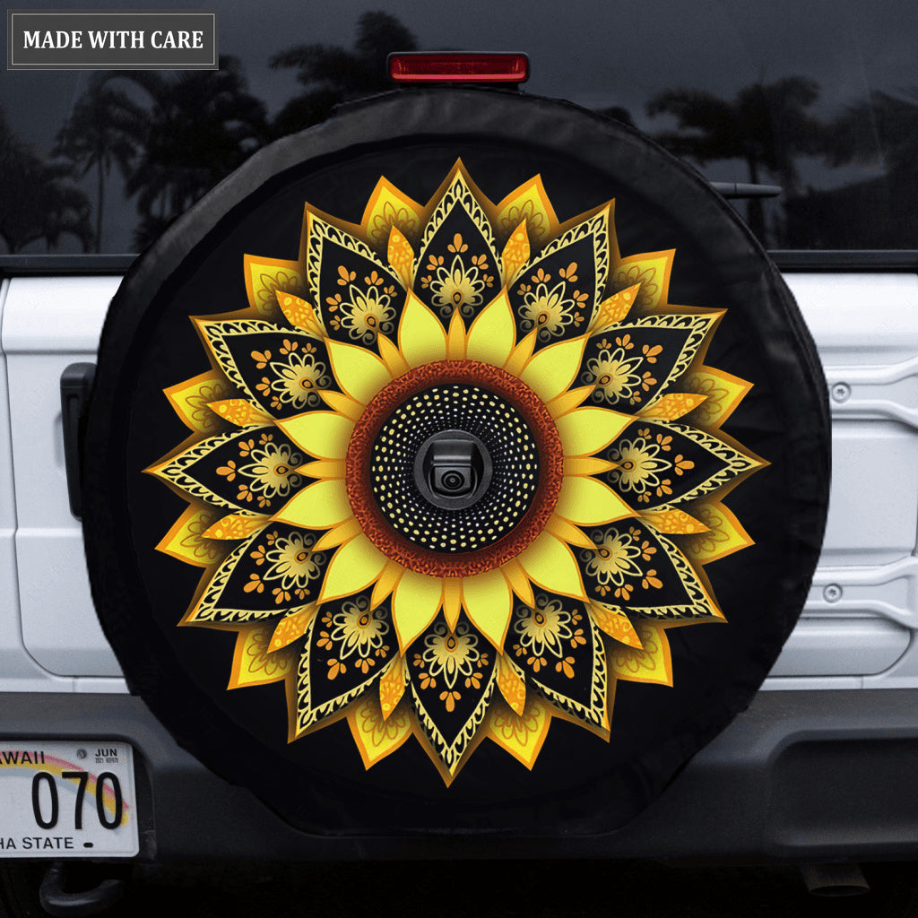 Sunflower Mandala Fusion Tire Cover Car Accessories