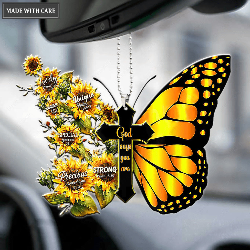 Butterfly Cross God Says You Are Ornament